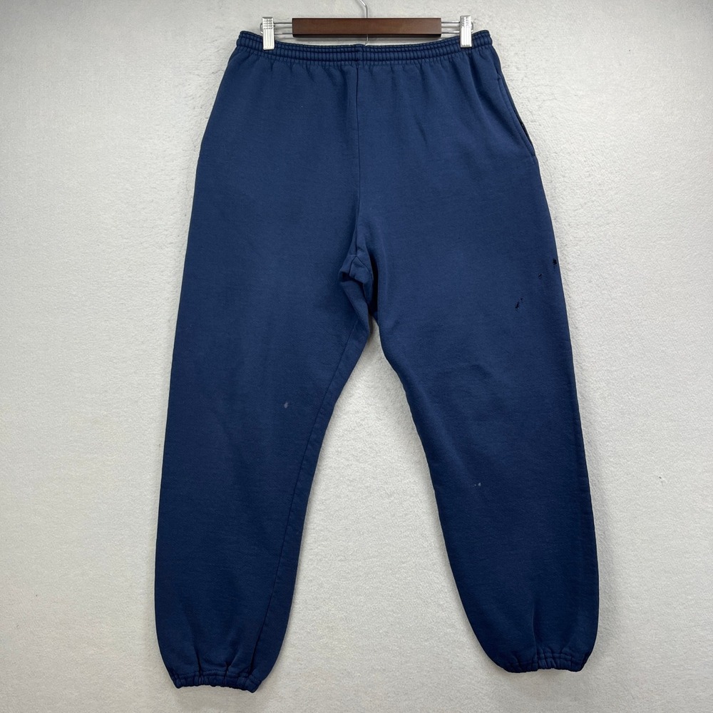 Russell Athletic Sweatpants Mens Large Blue Joggers Fleece Vintage Retro Sweats